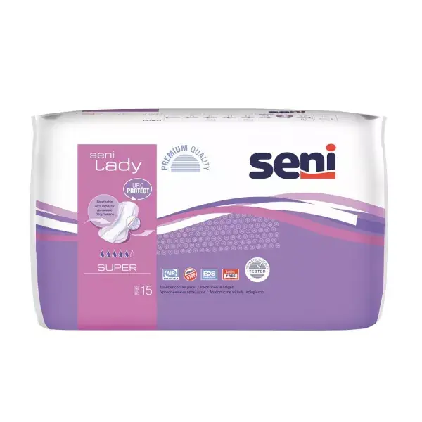 Calitate premium | Absorbante urologice pentru femei, Super, 15 bucati, Seni Lady