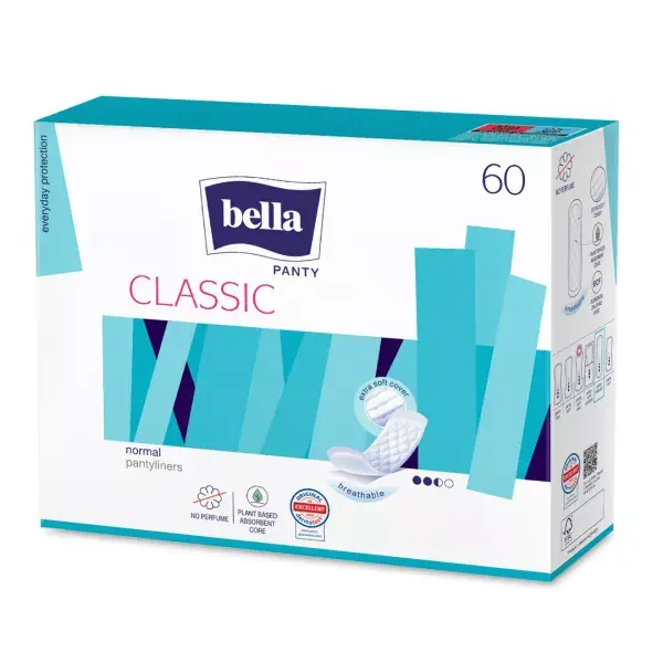 Calitate superioară | Panty Classic absorbante zilnice, 60 bucati, Bella