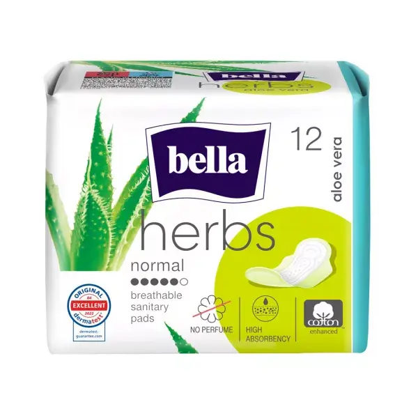 Selecție de top - Absorbante igienice cu aloe vera Herbs, 12 bucati, Bella