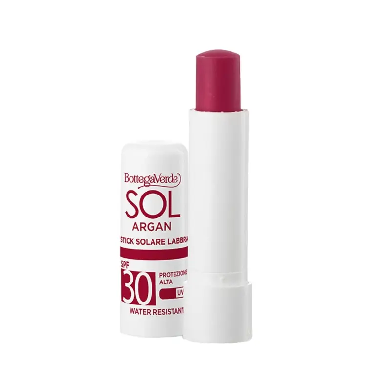 Balsam de buze, rezistent la apa, cu vitamina E si ulei de argan, SPF 30, rosu - Sol Argan, 5 ML | Recomandare