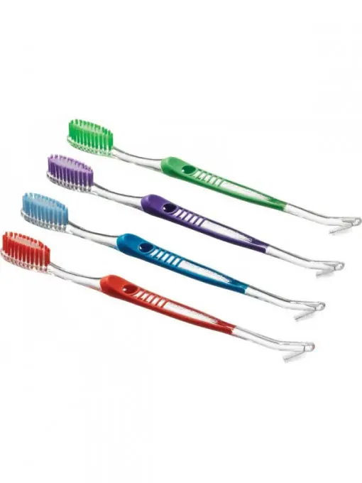 Comandă simplu - Periuta Ortodontica Dual Head V-Trim 1 Bucata Falcon (Culoare: Red)