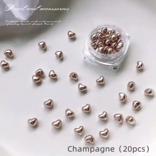 Calitate premium | Inimioare Bubble Satin Pearls Champagne
