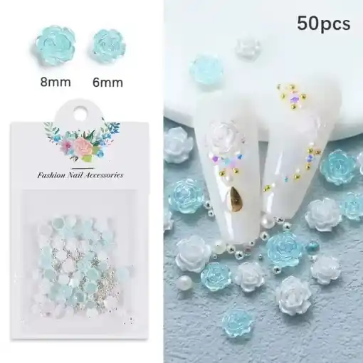 Retur gratuit | Set flori 3D Blue Opal Pearls